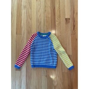 Baby Boden Boys Colorblock Striped Knit Sweater Blue Red Yellow 3-4Y‎ 104cm
